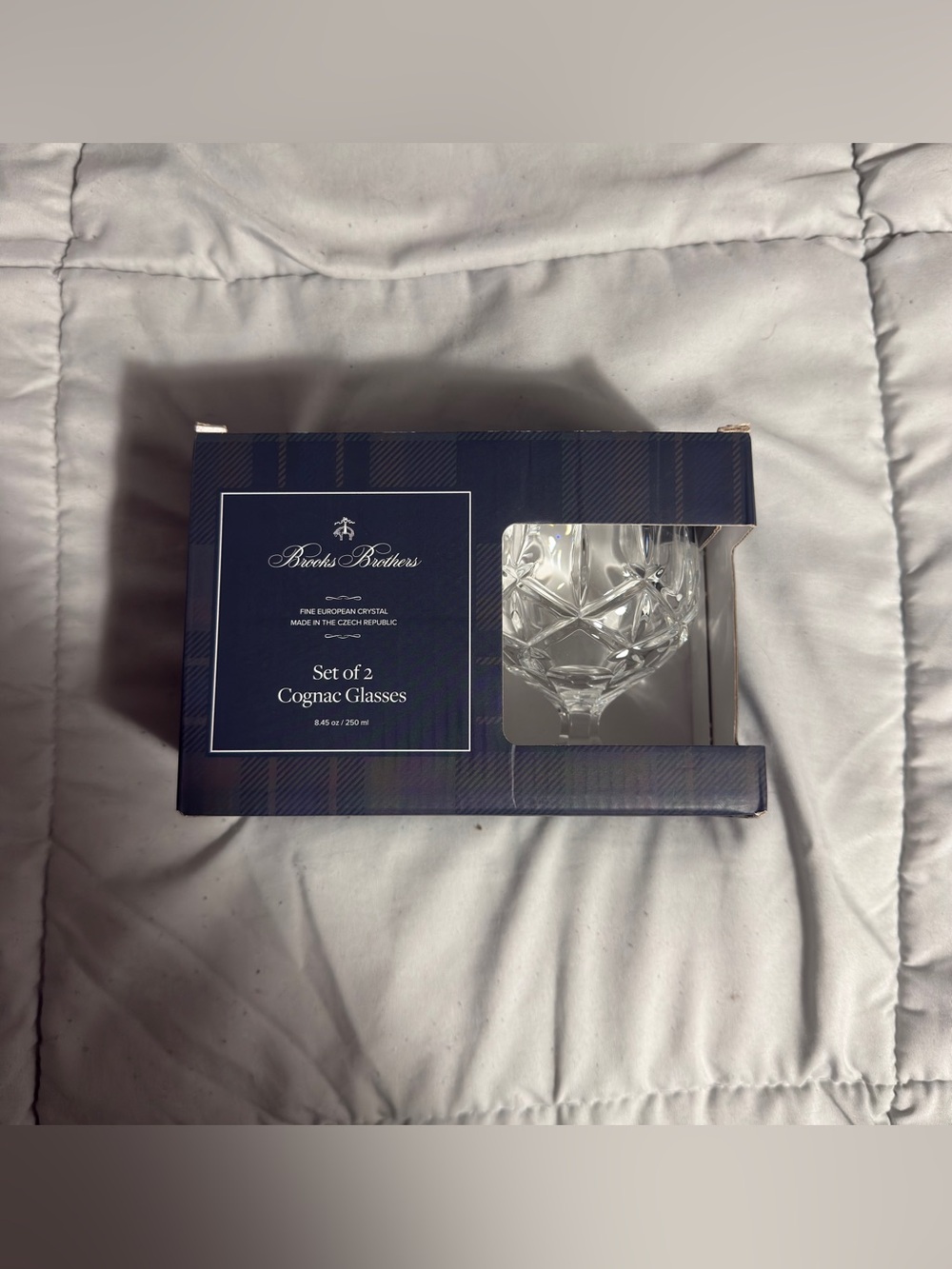 Brooks Brothers Set of 2 Cognac, Brandy Snifter Glasses, 24% Lead Crystal - New!